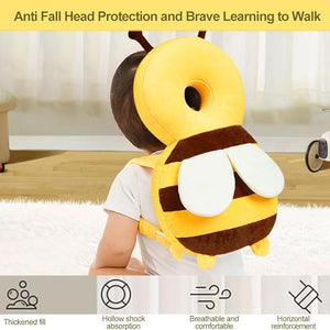 Baby Head Protection Backpack – Adjustable Anti-Fall Cushion with Bee Design for Infants 5–36 Months