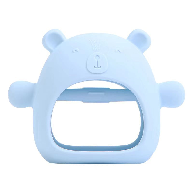 Bear-Shaped Silicone Baby Teether – Soothing Chew Toy for Teething Relief