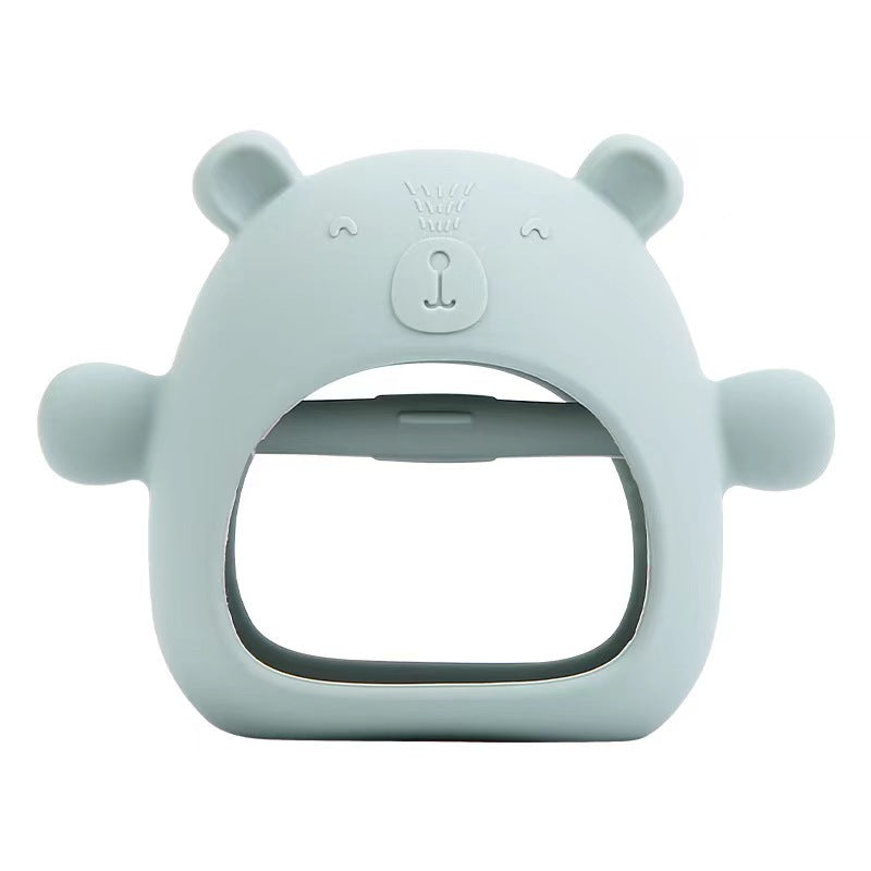 Bear-Shaped Silicone Baby Teether – Soothing Chew Toy for Teething Relief