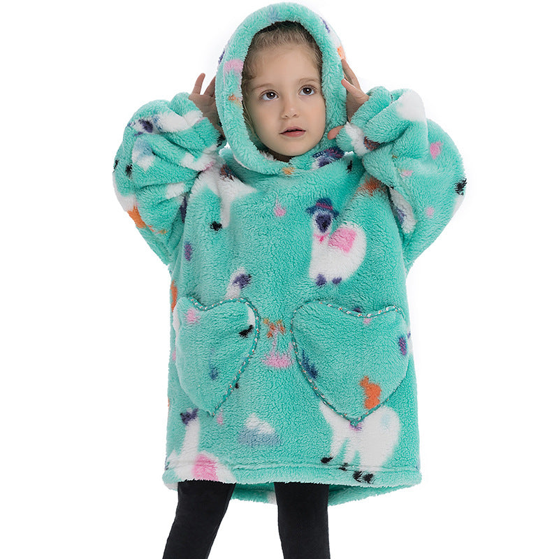 Kids Oversized Wearable Blanket Hoodie Sweatshirt – +20 Cute Designs Bomb Avocado