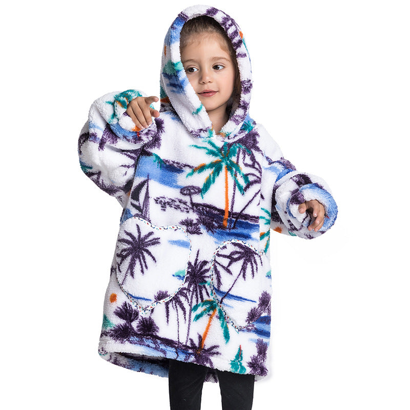Kids Oversized Wearable Blanket Hoodie Sweatshirt – +20 Cute Designs Bomb Avocado
