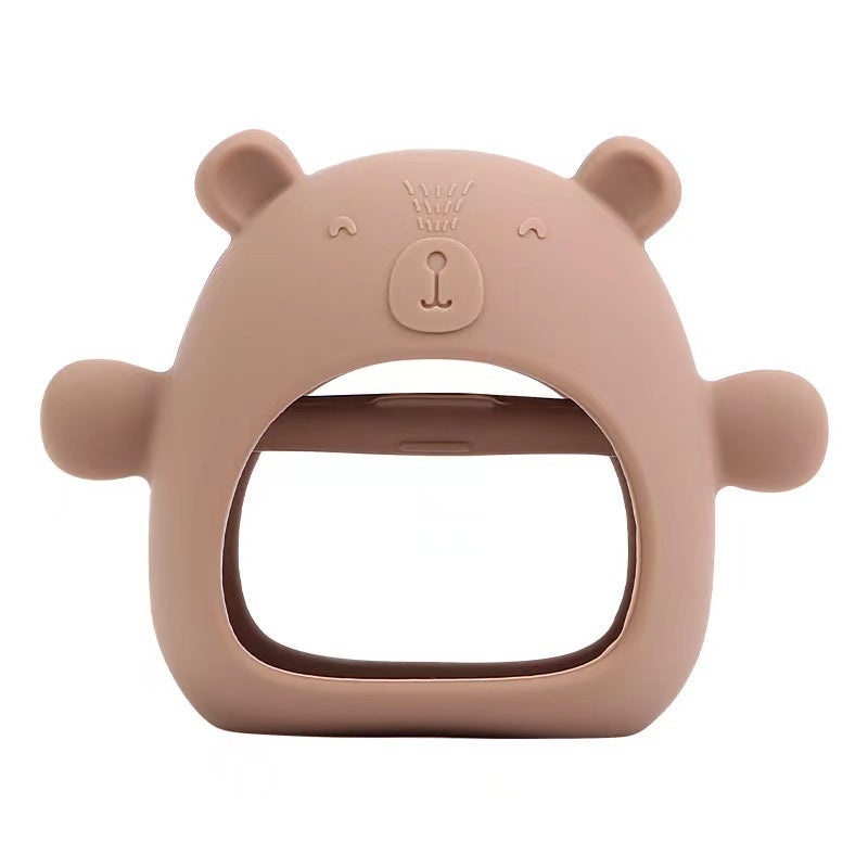 Bear-Shaped Silicone Baby Teether – Soothing Chew Toy for Teething Relief