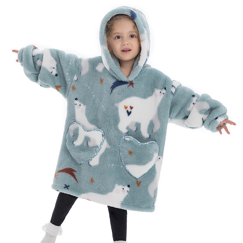 Kids Oversized Wearable Blanket Hoodie Sweatshirt – +20 Cute Designs Bomb Avocado