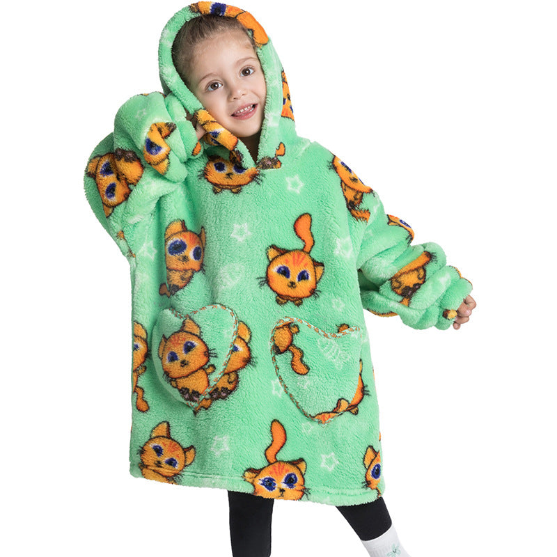 Kids Oversized Wearable Blanket Hoodie Sweatshirt – +20 Cute Designs Bomb Avocado