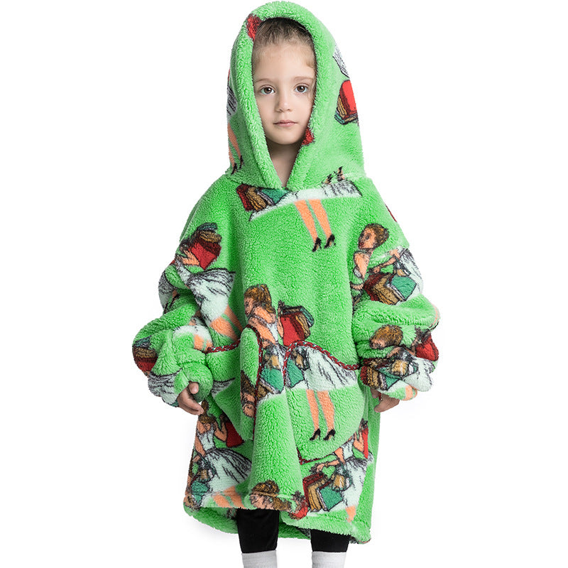 Kids Oversized Wearable Blanket Hoodie Sweatshirt – +20 Cute Designs Bomb Avocado