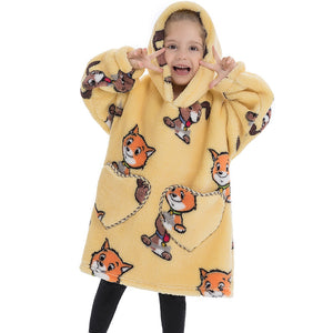 Kids Oversized Wearable Blanket Hoodie Sweatshirt – +20 Cute Designs Bomb Avocado
