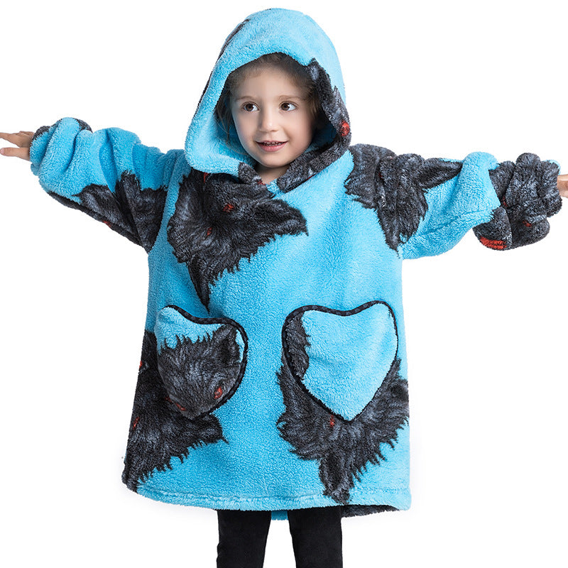 Kids Oversized Wearable Blanket Hoodie Sweatshirt – +20 Cute Designs Bomb Avocado