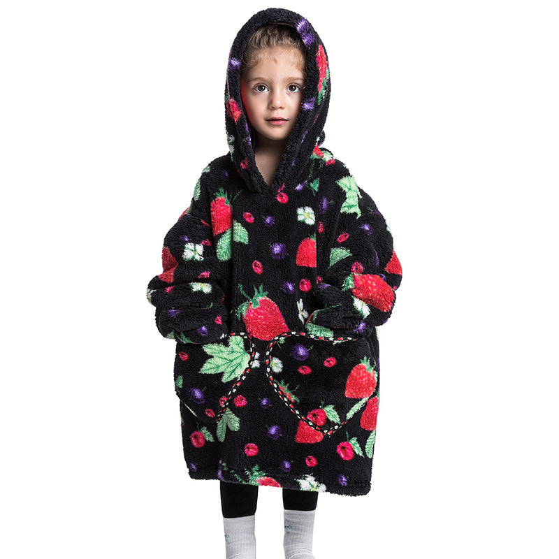 Kids Oversized Wearable Blanket Hoodie Sweatshirt – +20 Cute Designs Bomb Avocado