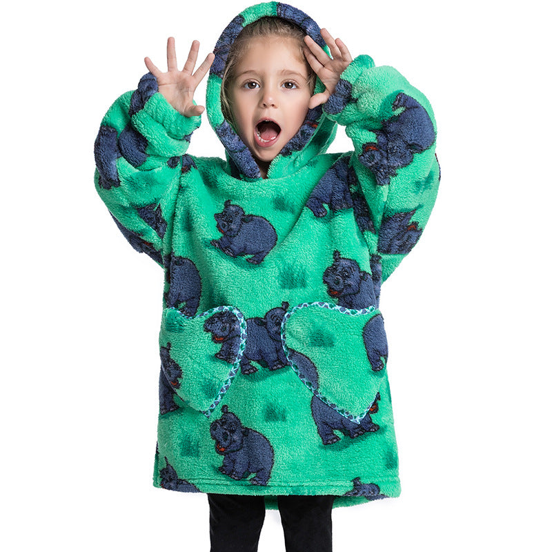 Kids Oversized Wearable Blanket Hoodie Sweatshirt – +20 Cute Designs Bomb Avocado