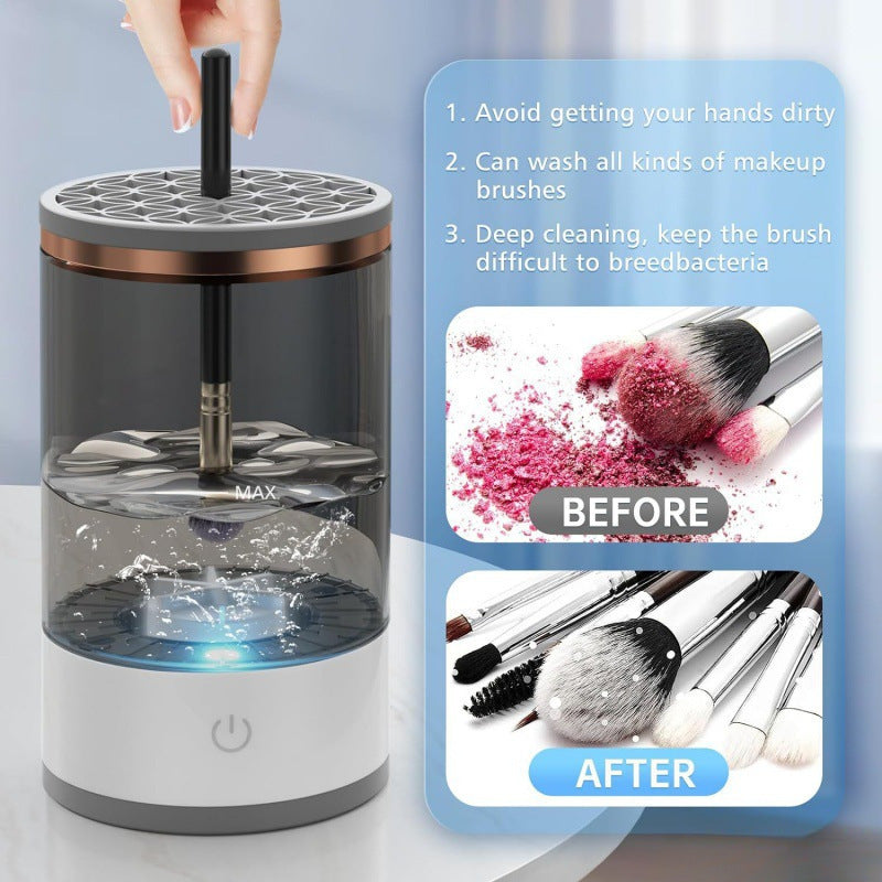 Electric Makeup Brush Cleaner & Dryer 2-in-1 – USB Auto Cleaning System 2025
