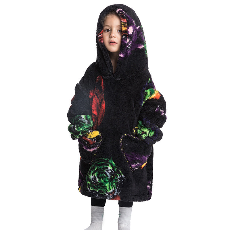 Kids Oversized Wearable Blanket Hoodie Sweatshirt – +20 Cute Designs Bomb Avocado