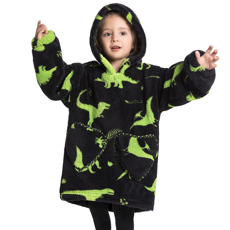 Kids Oversized Wearable Blanket Hoodie Sweatshirt – +20 Cute Designs Bomb Avocado